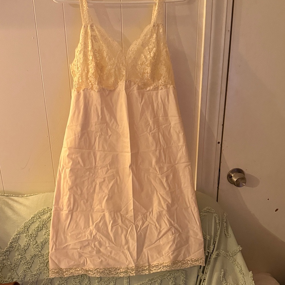 Bali Lace Bodice Slip Dress in Ivory